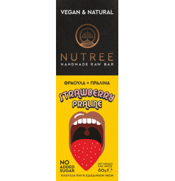 Nutree Handmade Raw Bar Φράουλα Πραλίνα 60gr